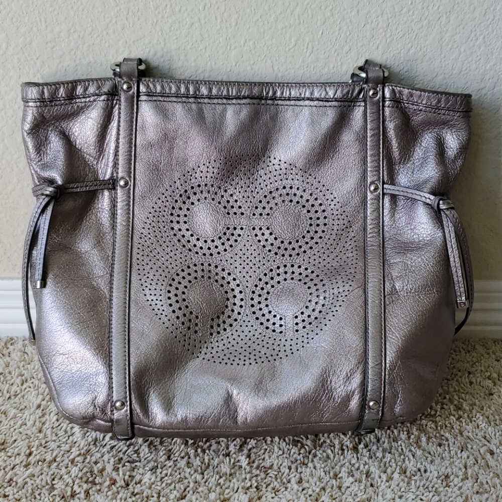 Coach Metallic Silver Tote